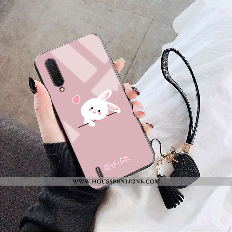 Coque Xiaomi Mi A3 Dessin Animé Protection Net Rouge Tout Compris Petit Rose Étui
