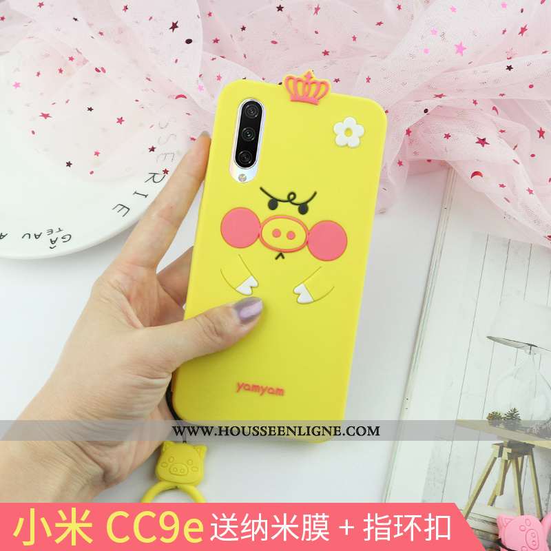 Coque Xiaomi Mi A3 Fluide Doux Silicone Modèle Incassable Charmant Net Rouge Jaune