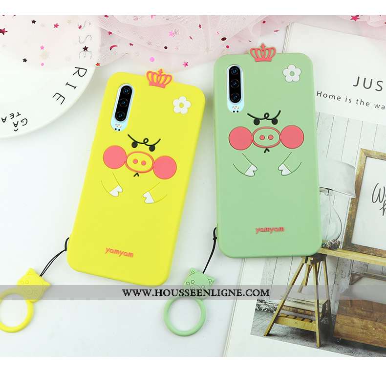 Coque Xiaomi Mi A3 Fluide Doux Silicone Modèle Incassable Charmant Net Rouge Jaune