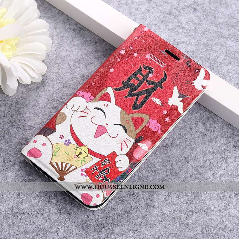 Coque Xiaomi Mi A3 Personnalité Dessin Animé Modèle Cuir Charmant Protection Clamshell Verte