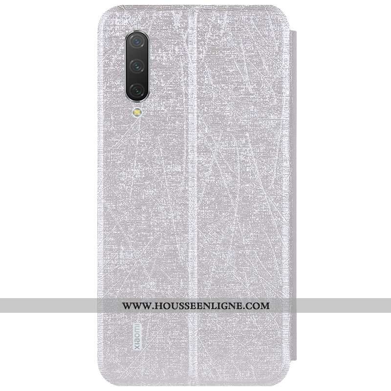 Coque Xiaomi Mi A3 Portefeuille Cuir Bleu Carte Petit Housse