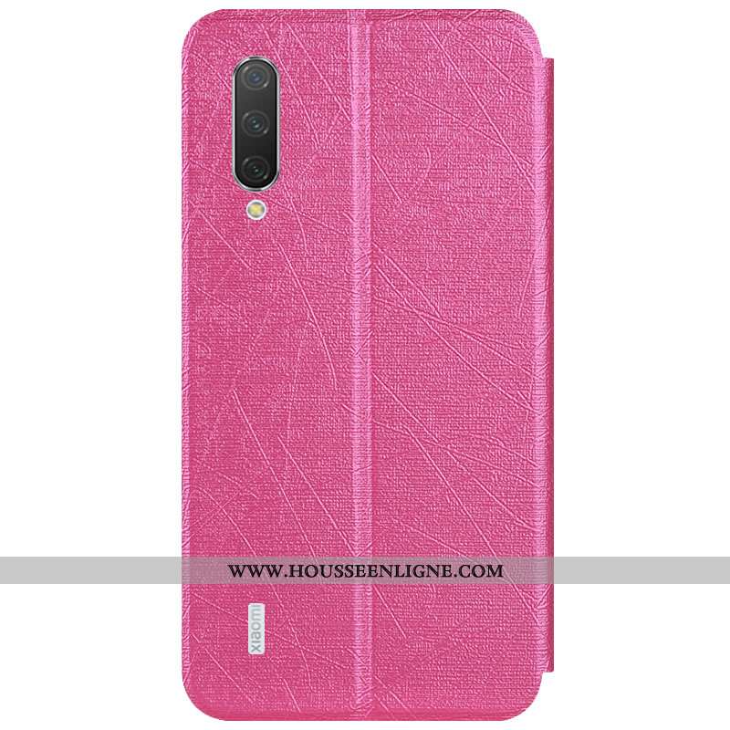 Coque Xiaomi Mi A3 Portefeuille Cuir Bleu Carte Petit Housse