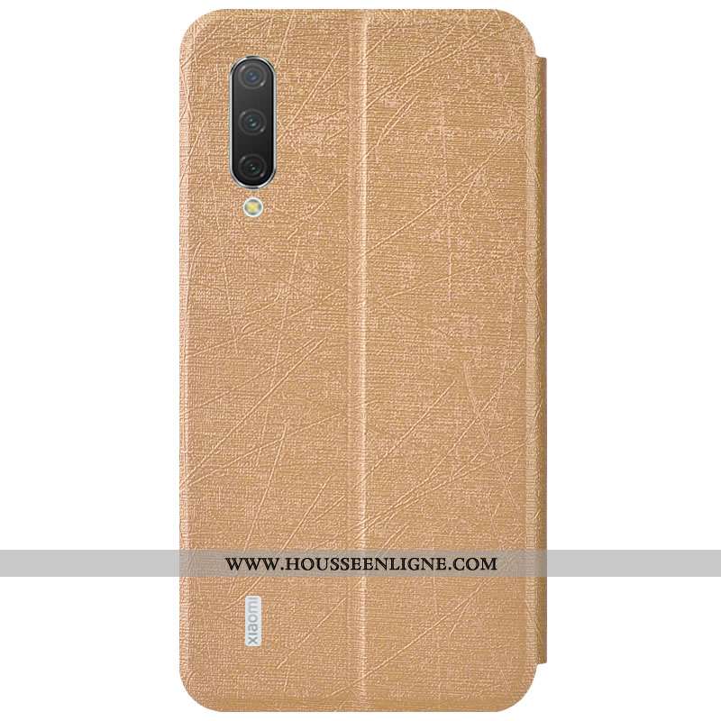 Coque Xiaomi Mi A3 Portefeuille Cuir Bleu Carte Petit Housse