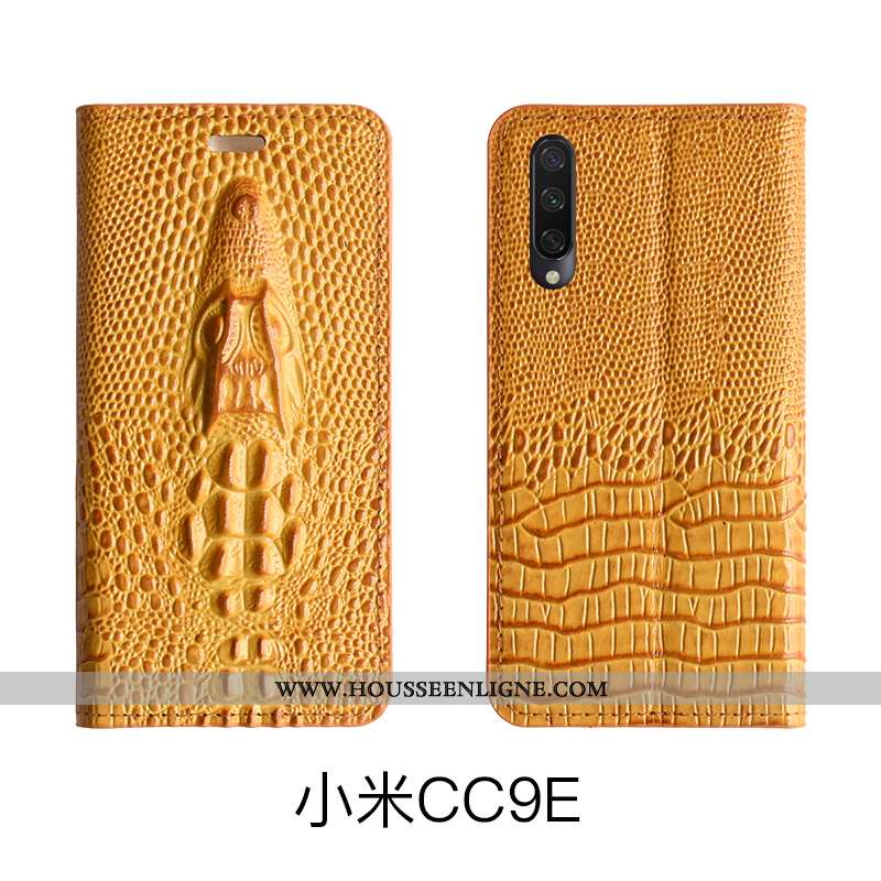 Coque Xiaomi Mi A3 Protection Cuir Véritable Housse Luxe Bovins Noir