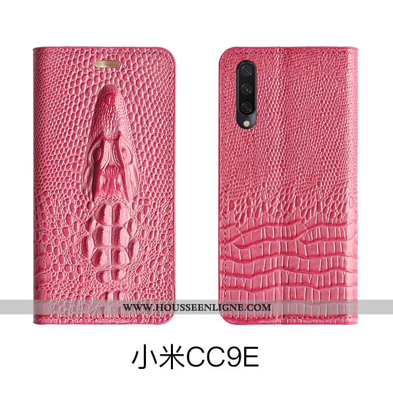 Coque Xiaomi Mi A3 Protection Cuir Véritable Housse Luxe Bovins Noir