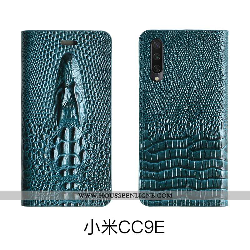 Coque Xiaomi Mi A3 Protection Cuir Véritable Housse Luxe Bovins Noir