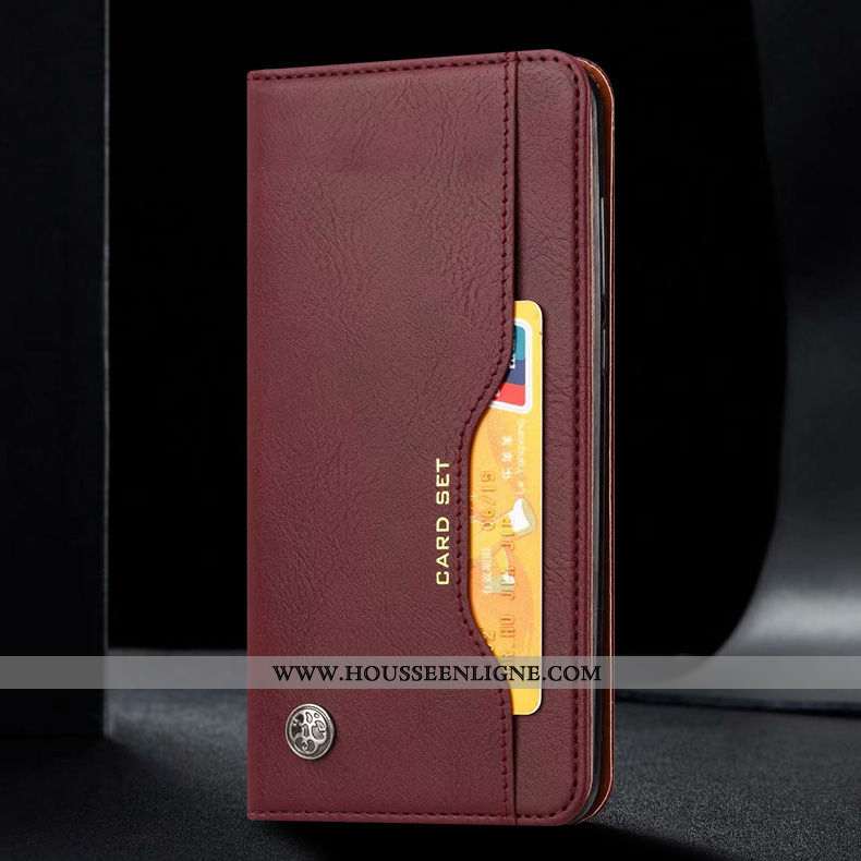 Coque Xiaomi Mi A3 Protection Cuir Véritable Marron Tout Compris Business Cuir Étui