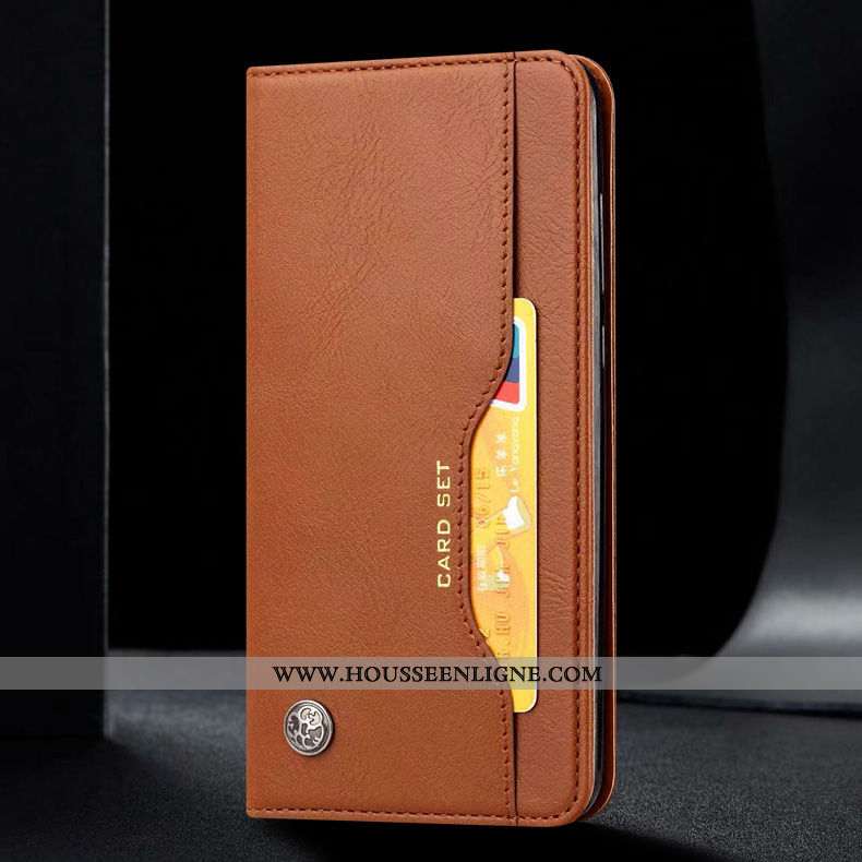 Coque Xiaomi Mi A3 Protection Cuir Véritable Marron Tout Compris Business Cuir Étui