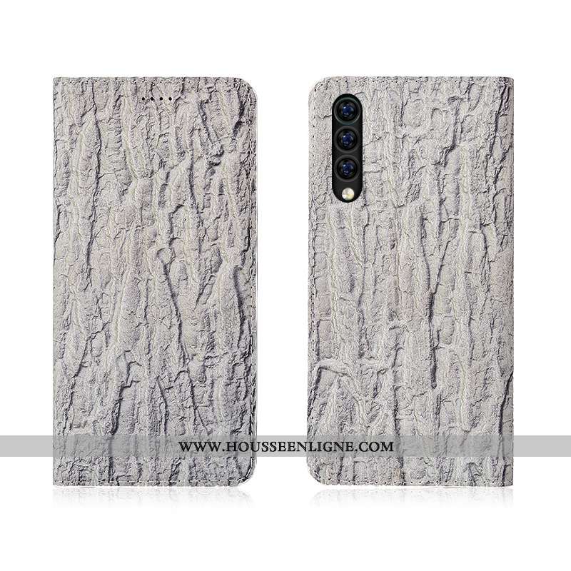 Coque Xiaomi Mi A3 Protection Cuir Véritable Silicone Nouveau Arbres Housse Rouge