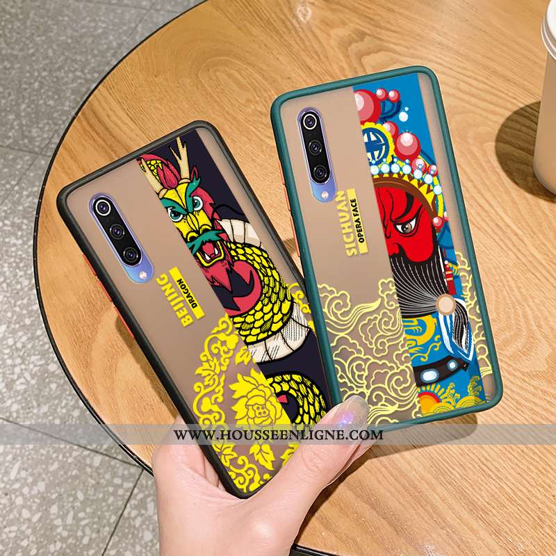 Coque Xiaomi Mi A3 Protection Délavé En Daim Personnalité Simple Net Rouge Étui Incassable Gris