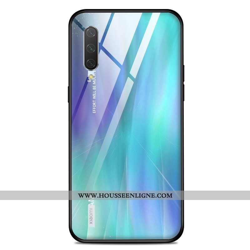 Coque Xiaomi Mi A3 Protection Verre Net Rouge Fluide Doux Difficile Incassable Personnalisé Bleu
