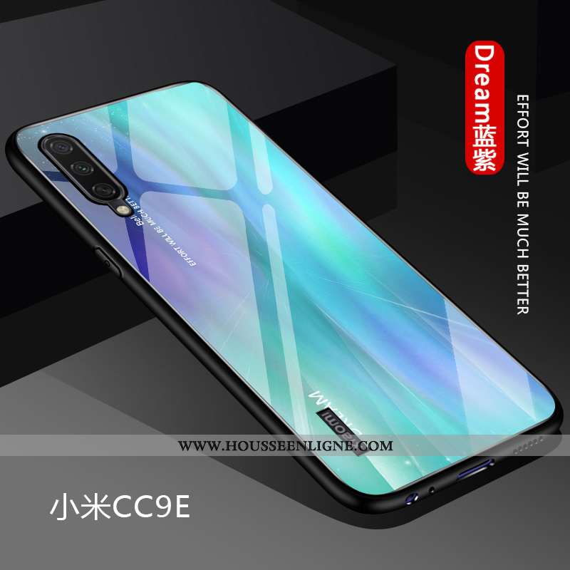 Coque Xiaomi Mi A3 Protection Verre Net Rouge Fluide Doux Difficile Incassable Personnalisé Bleu