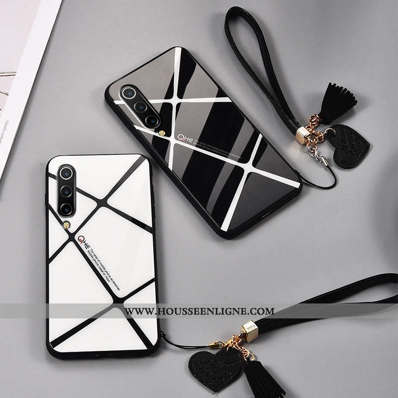 Coque Xiaomi Mi A3 Silicone Mode Protection Créatif Simple Étui Amoureux Noir
