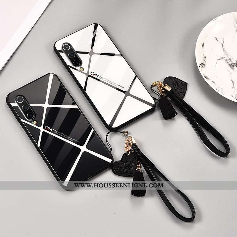 Coque Xiaomi Mi A3 Silicone Mode Protection Créatif Simple Étui Amoureux Noir