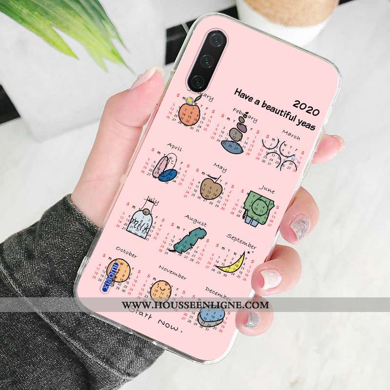 Coque Xiaomi Mi A3 Silicone Protection Personnalisé Petit Étui Transparent Rose
