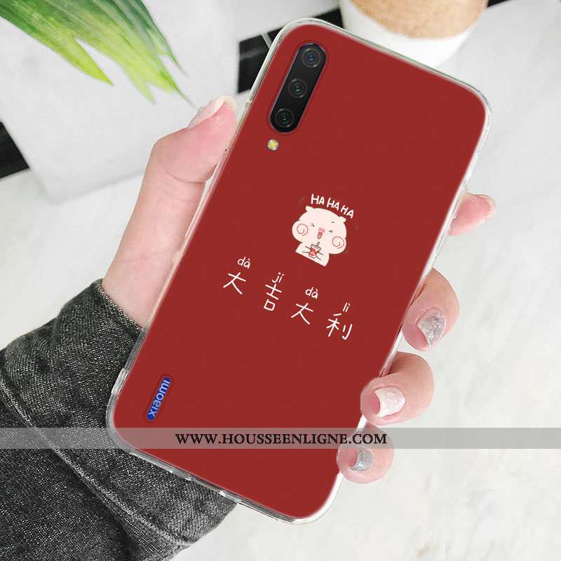 Coque Xiaomi Mi A3 Silicone Protection Personnalisé Petit Étui Transparent Rose