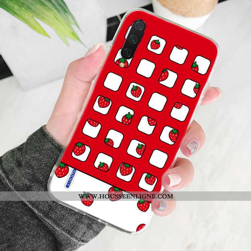 Coque Xiaomi Mi A3 Silicone Protection Personnalisé Petit Étui Transparent Rose
