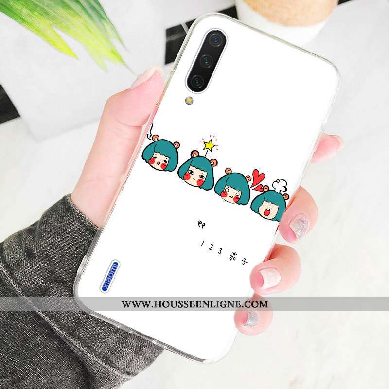 Coque Xiaomi Mi A3 Silicone Protection Personnalisé Petit Étui Transparent Rose