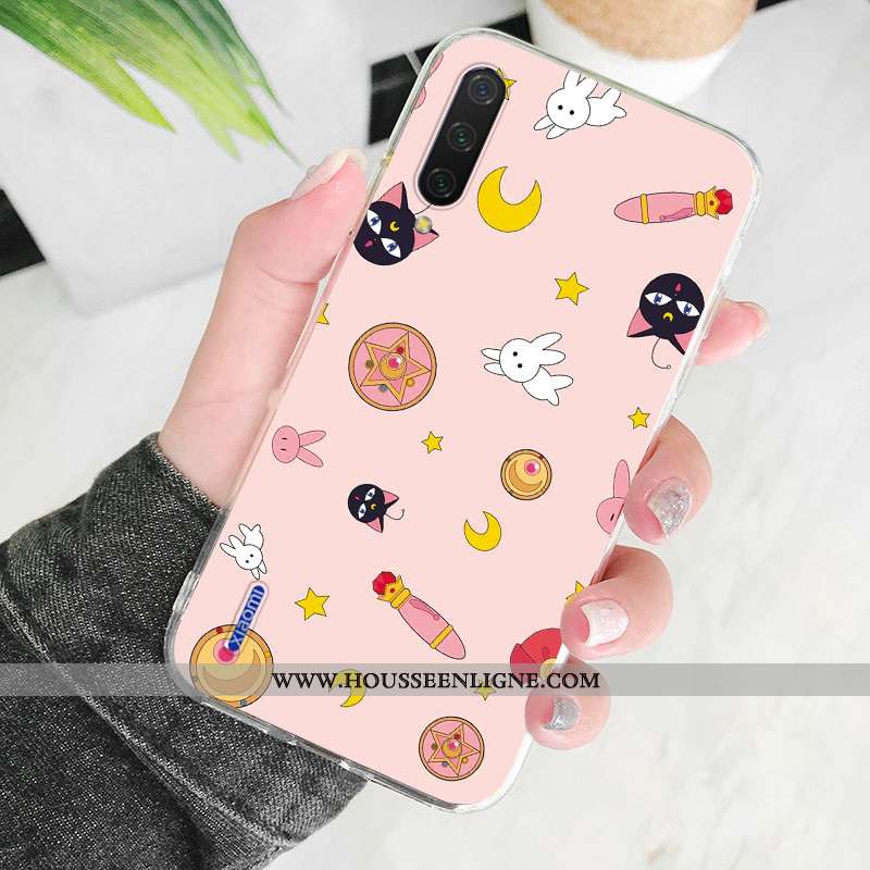 Coque Xiaomi Mi A3 Silicone Protection Personnalisé Petit Étui Transparent Rose