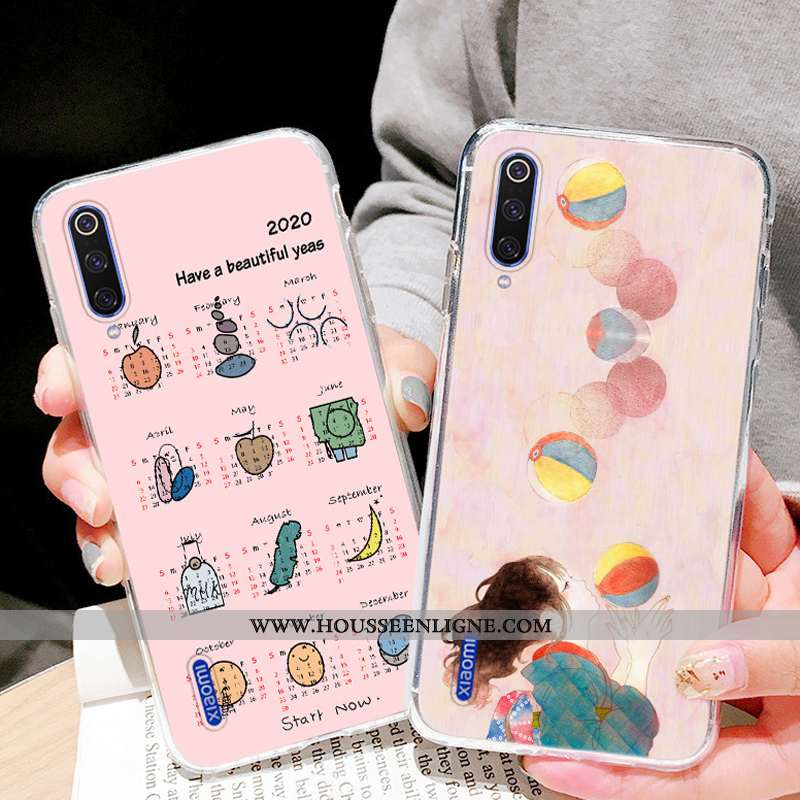 Coque Xiaomi Mi A3 Silicone Protection Personnalisé Petit Étui Transparent Rose