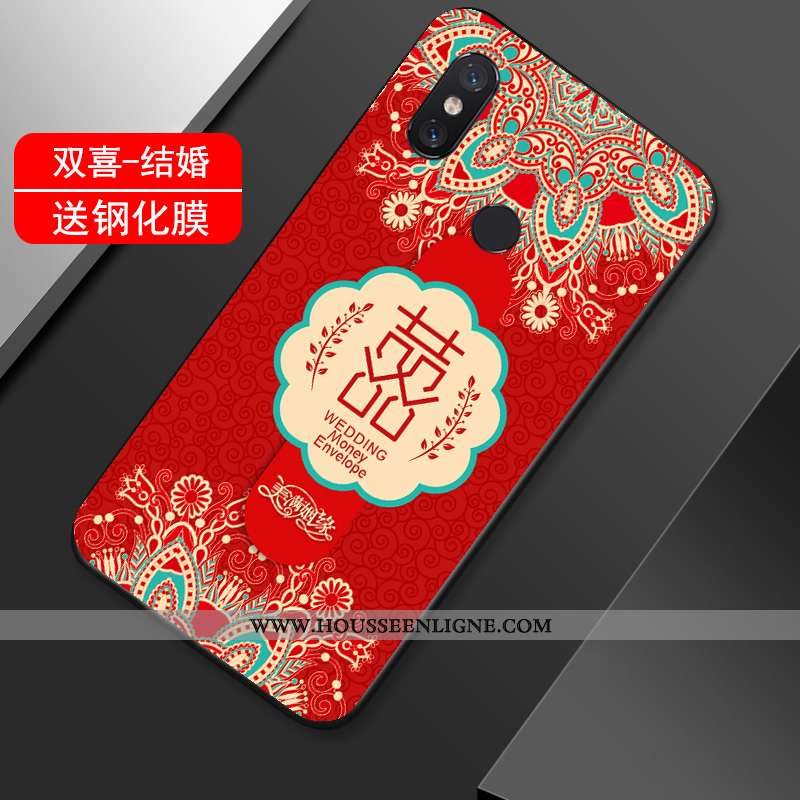 Coque Xiaomi Mi Max 3 Créatif Tendance Tout Compris Incassable Rouge Silicone Vent