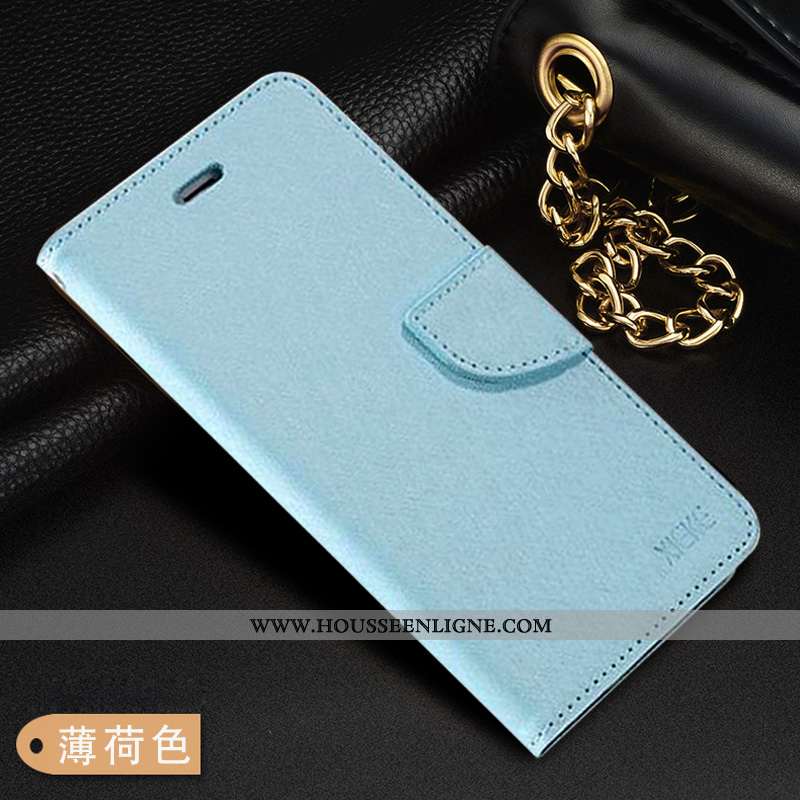 Coque Xiaomi Mi Max 3 Cuir Fluide Doux Bleu Housse Protection Téléphone Portable