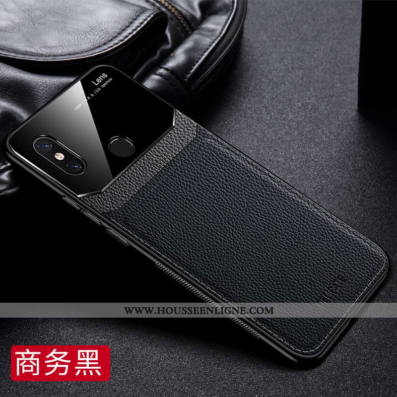 Coque Xiaomi Mi Max 3 Cuir Véritable Ultra Cuir Net Rouge Délavé En Daim Fluide Doux