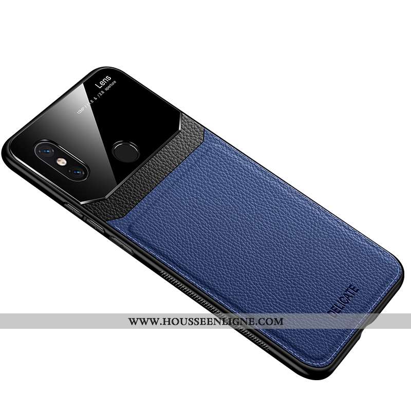 Coque Xiaomi Mi Max 3 Cuir Véritable Ultra Cuir Net Rouge Délavé En Daim Fluide Doux