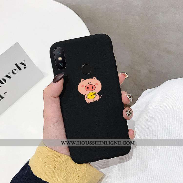 Coque Xiaomi Mi Max 3 Dessin Animé Charmant Délavé En Daim Fluide Doux Amoureux Incassable Bordeaux