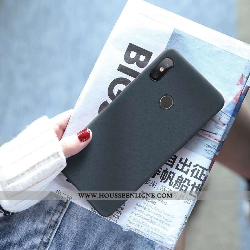 Coque Xiaomi Mi Max 3 Personnalité Créatif Étui Couleur Unie Tendance Bleu Simple