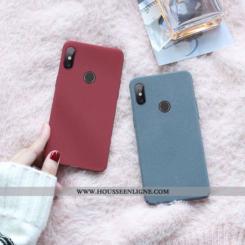 Coque Xiaomi Mi Max 3 Personnalité Créatif Étui Couleur Unie Tendance Bleu Simple