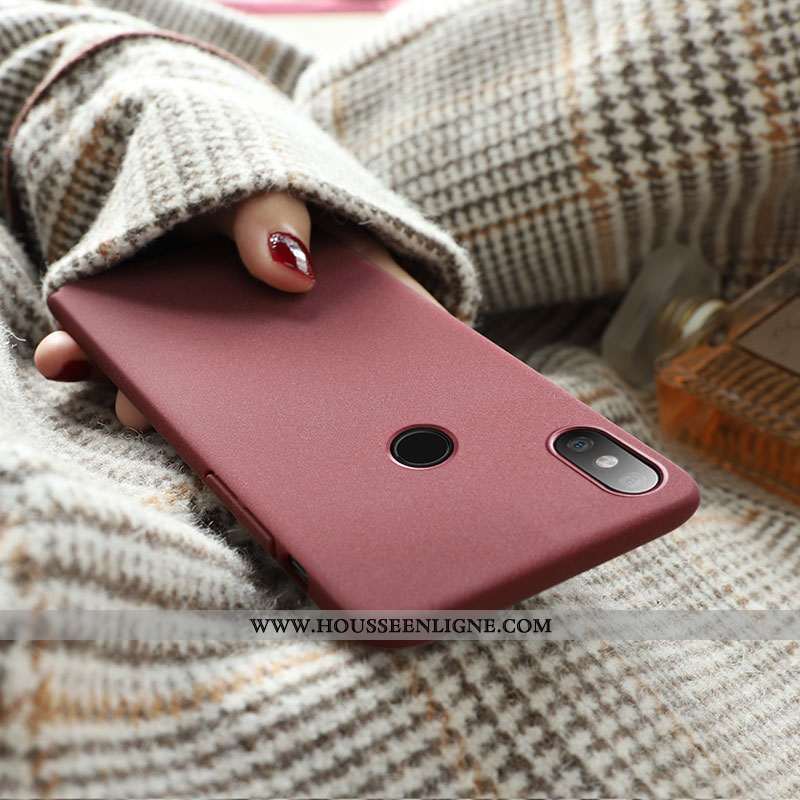 Coque Xiaomi Mi Max 3 Personnalité Créatif Étui Couleur Unie Tendance Bleu Simple