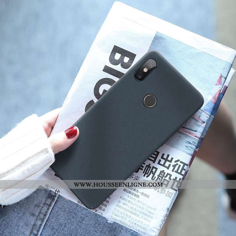 Coque Xiaomi Mi Max 3 Personnalité Créatif Étui Couleur Unie Tendance Bleu Simple