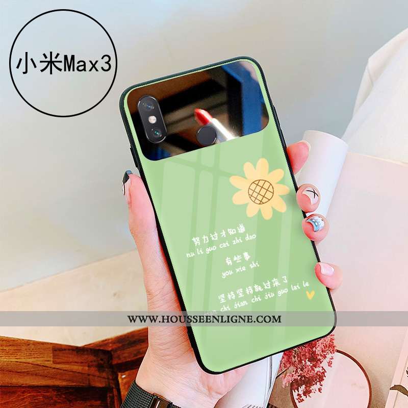Coque Xiaomi Mi Max 3 Personnalité Verre Simple Net Rouge Téléphone Portable Vert Verte