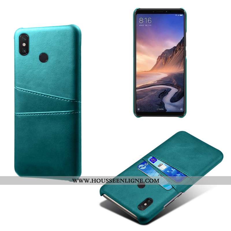 Coque Xiaomi Mi Max 3 Protection Cuir Petit Téléphone Portable Carte Étui Business Verte