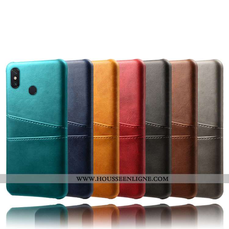 Coque Xiaomi Mi Max 3 Protection Cuir Petit Téléphone Portable Carte Étui Business Verte