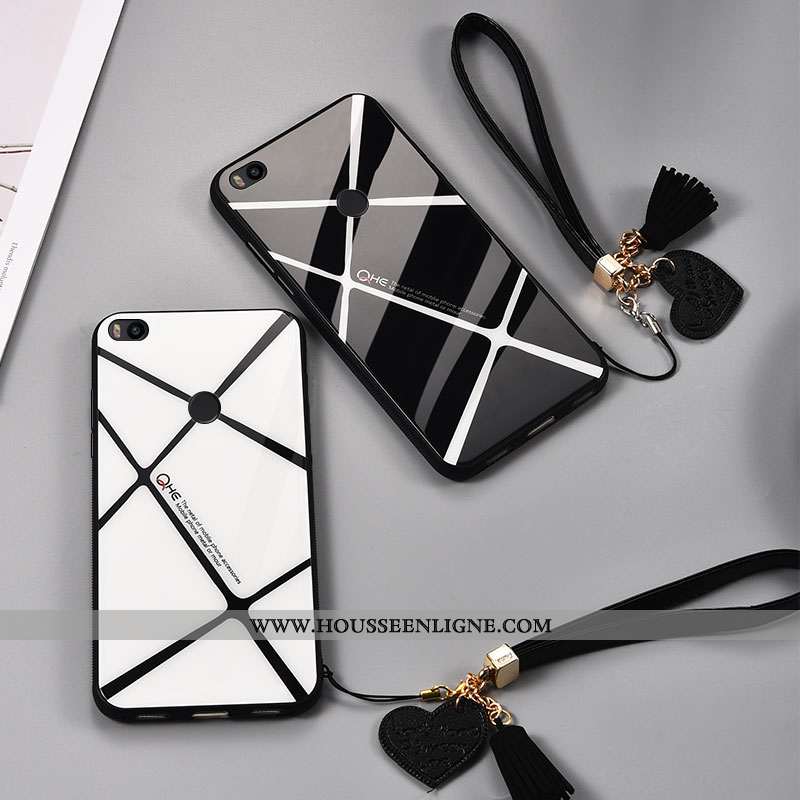 Coque Xiaomi Mi Max 3 Protection Verre Téléphone Portable Amoureux Incassable Simple Créatif Blanche