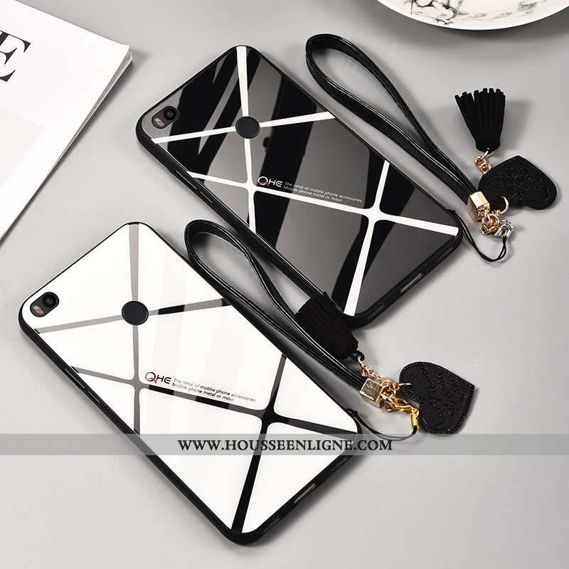 Coque Xiaomi Mi Max 3 Protection Verre Téléphone Portable Amoureux Incassable Simple Créatif Blanche