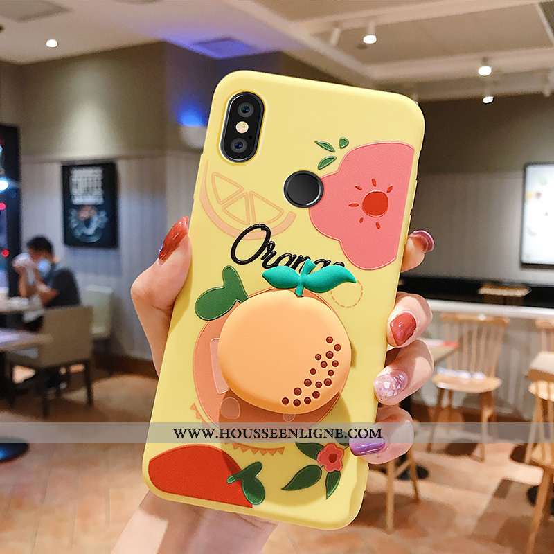 Coque Xiaomi Mi Max 3 Silicone Protection Fruit Net Rouge Incassable Petit Jaune