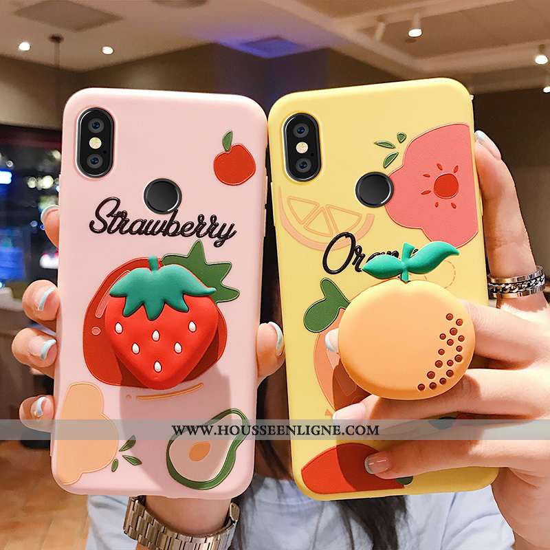 Coque Xiaomi Mi Max 3 Silicone Protection Fruit Net Rouge Incassable Petit Jaune