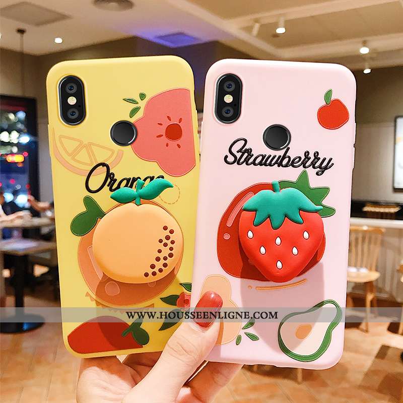 Coque Xiaomi Mi Max 3 Silicone Protection Fruit Net Rouge Incassable Petit Jaune