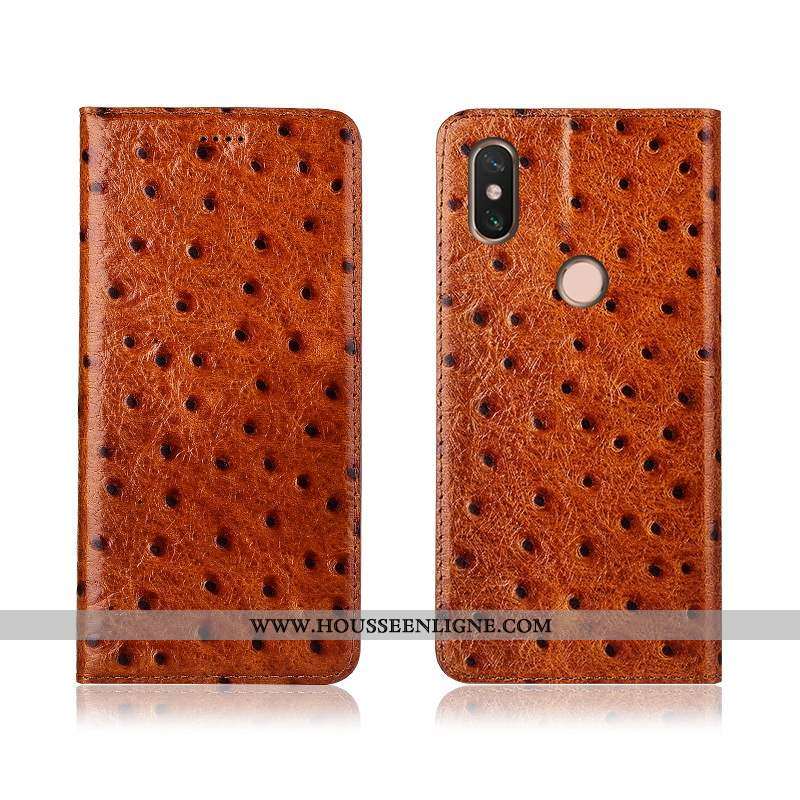 Coque Xiaomi Mi Max 3 Silicone Protection Petit Cuir Cuir Véritable Incassable Noir