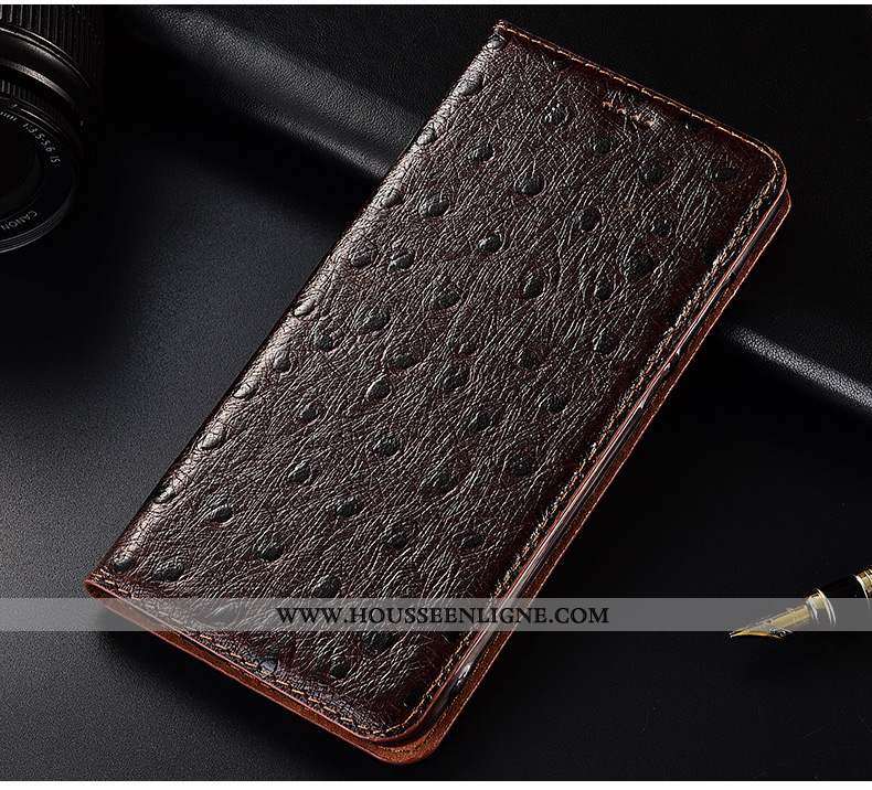 Coque Xiaomi Mi Max 3 Silicone Protection Petit Cuir Cuir Véritable Incassable Noir