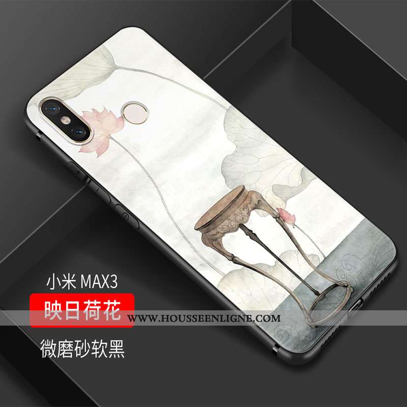 Coque Xiaomi Mi Max 3 Vintage Fluide Doux Silicone Incassable Rose Téléphone Portable
