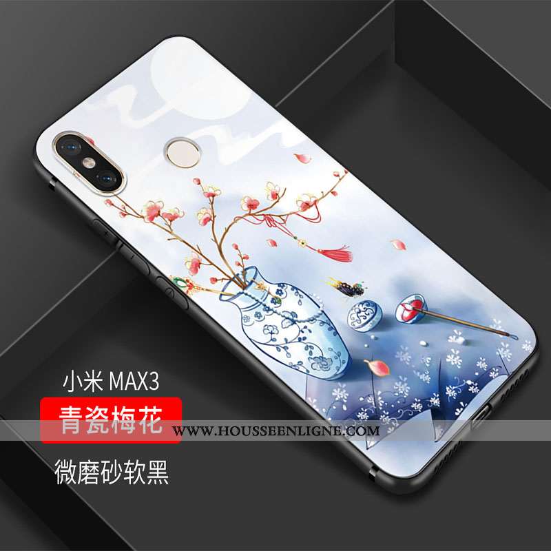 Coque Xiaomi Mi Max 3 Vintage Fluide Doux Silicone Incassable Rose Téléphone Portable