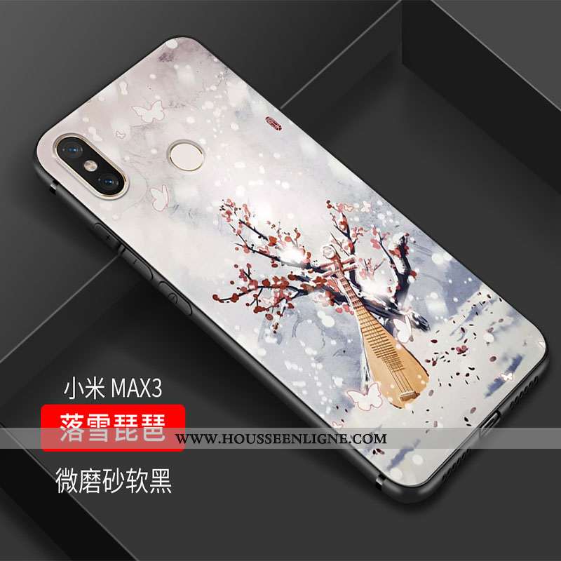 Coque Xiaomi Mi Max 3 Vintage Fluide Doux Silicone Incassable Rose Téléphone Portable