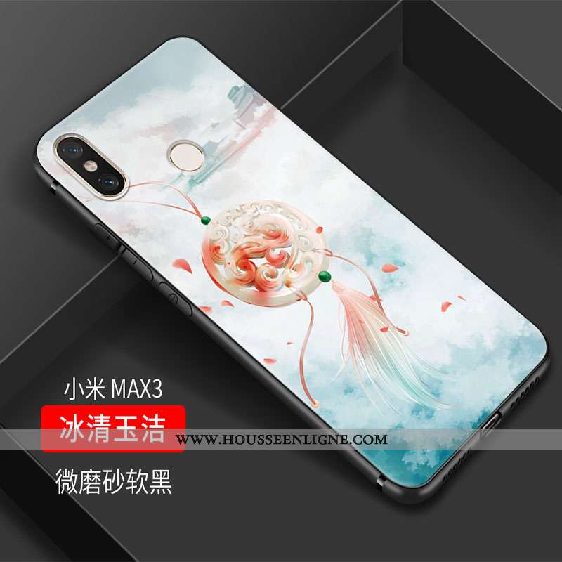 Coque Xiaomi Mi Max 3 Vintage Fluide Doux Silicone Incassable Rose Téléphone Portable