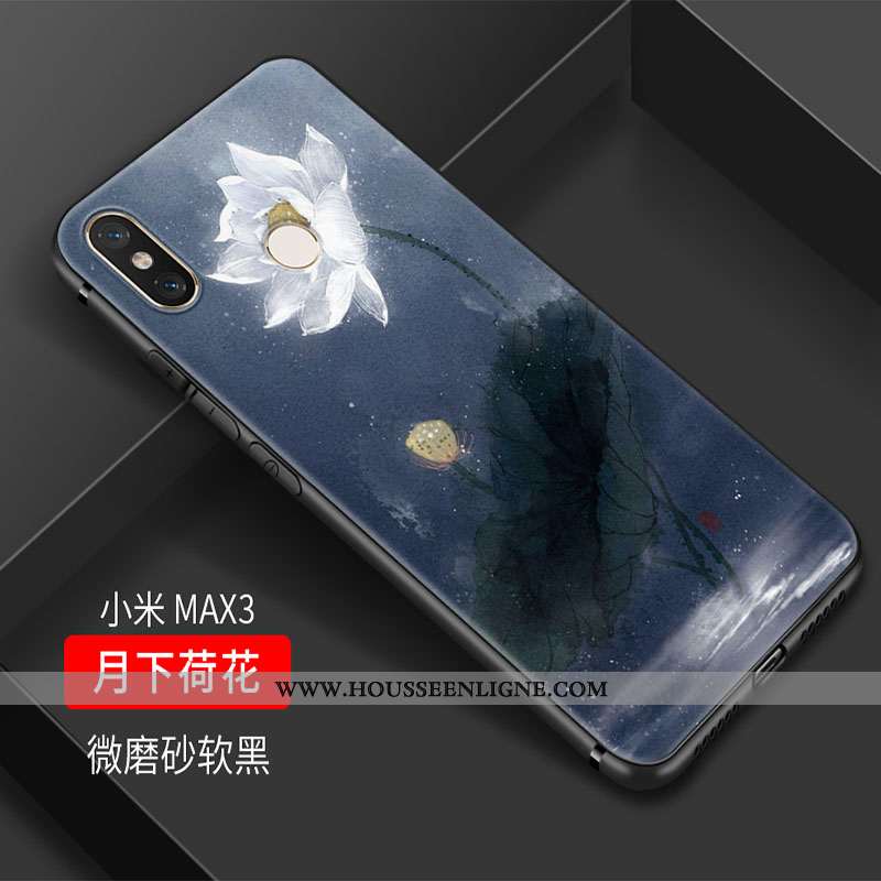 Coque Xiaomi Mi Max 3 Vintage Fluide Doux Silicone Incassable Rose Téléphone Portable