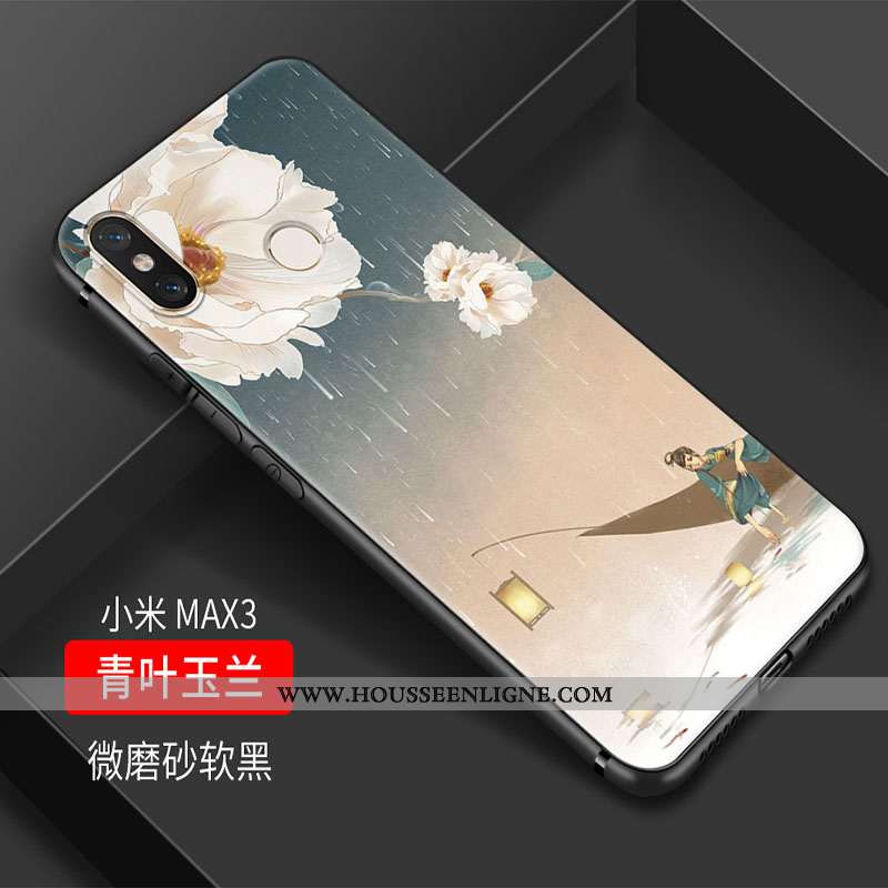 Coque Xiaomi Mi Max 3 Vintage Fluide Doux Silicone Incassable Rose Téléphone Portable