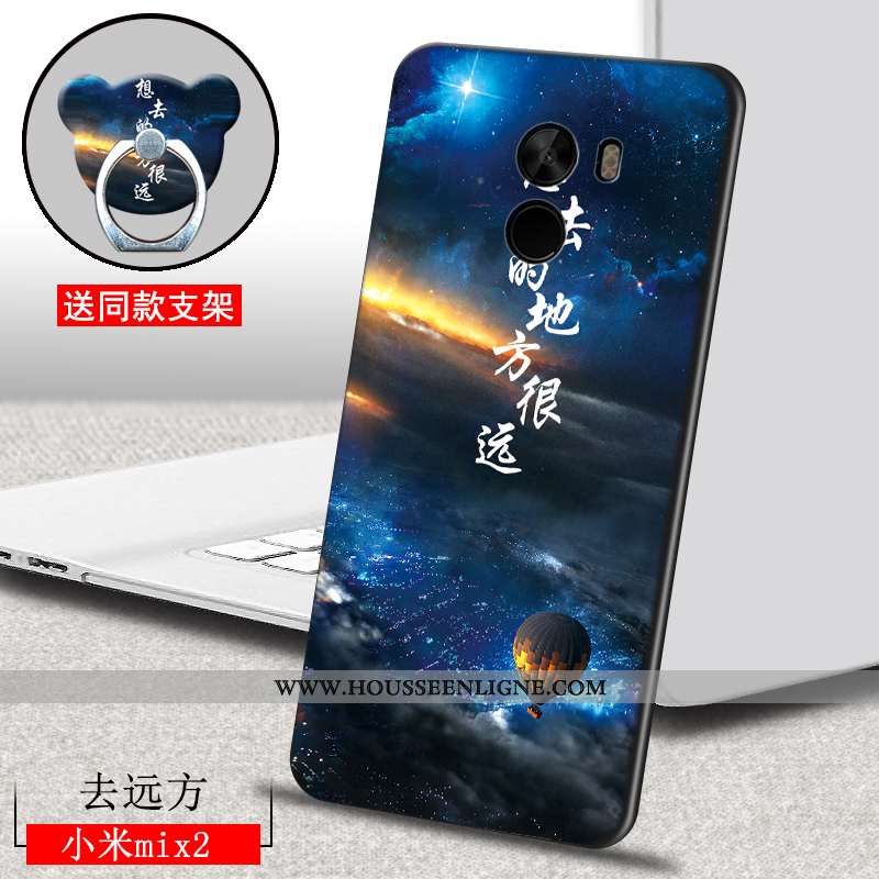 Coque Xiaomi Mi Mix 2 Dessin Animé Charmant Étui Tout Compris Bleu Fluide Doux